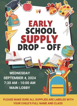 Early school drop off materials